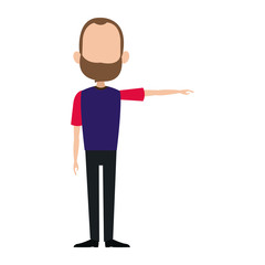 man male cartoon faceless standing gesture image vector illustration