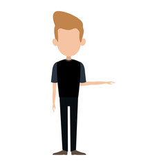 man male cartoon faceless standing gesture image vector illustration