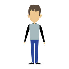 man male cartoon faceless standing gesture image vector illustration