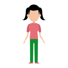 character woman female standing cartoon gesture image vector illustration