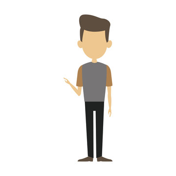 man male cartoon faceless standing gesture image vector illustration