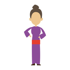 character woman female standing cartoon gesture image vector illustration
