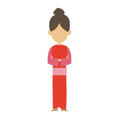 character woman female standing cartoon gesture image vector illustration