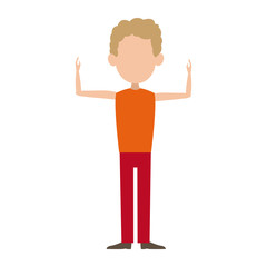 man male cartoon faceless standing gesture image vector illustration