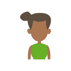 portrait woman avatar casual faceless image vector illustration