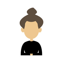 portrait woman avatar casual faceless image vector illustration