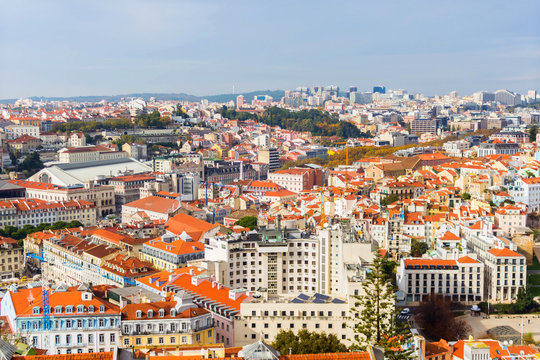 View of roofs in Lisbon, Portugal