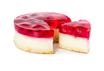 Cheesecake with raspberry jelly