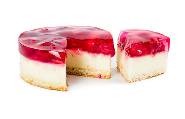 Cheesecake with raspberry jelly