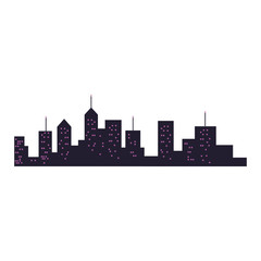 Naklejka premium modern city building skyline silhouette vector illustration