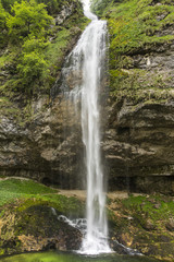 Fototapeta na wymiar The view of Goriuda waterfall in Friuli region.