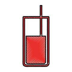cup glass with straw icon vector illustration design