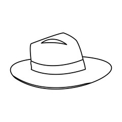 classic men hat with ribbon accessory vector illustration
