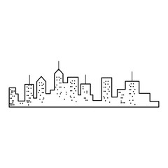 modern city building skyline silhouette vector illustration