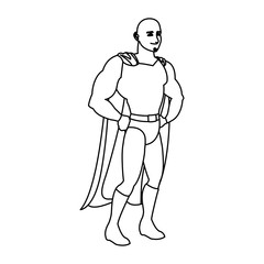 superhero cartoon suit disguise power style vector illustration