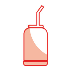 Canned drink with straw vector illustration design