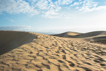 Footprints on sand dunes