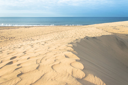 Footprints on sand dunes