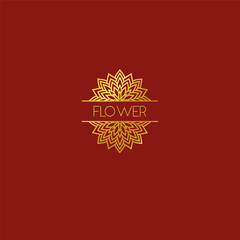 Abstract flower logo icon design. Elegant lotus line symbol. Template for creating unique luxury design, logo