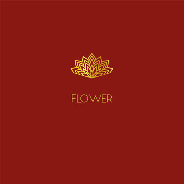 Abstract flower logo icon design. Elegant lotus line symbol. Template for creating unique luxury design, logo, 