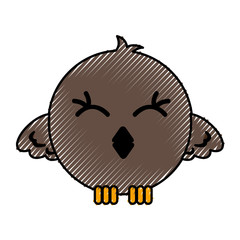 cute bird expression comic vector illustration design
