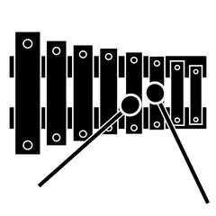 Xylophone icon isolated on white background