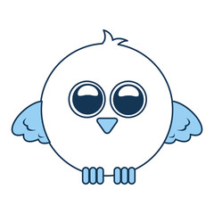 cute bird expression comic vector illustration design