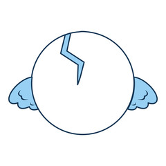 cute little chick in the shell vector illustration design