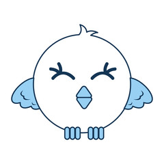 cute bird expression comic vector illustration design