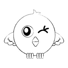 cute bird expression comic vector illustration design