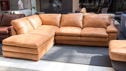 modern style of interior decoration the leather sofa