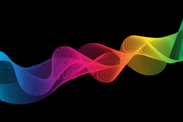 abstract wave flow smoke on dark background.vector and illustration