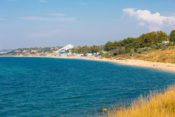 Fototapeta na wymiar Sandy beach on the black sea coast