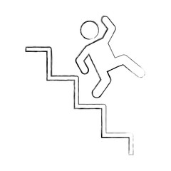 Accident on ladder insurance icon vector illustration design