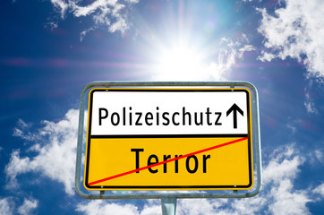 Schild Sicherheit durch die Polizei 
