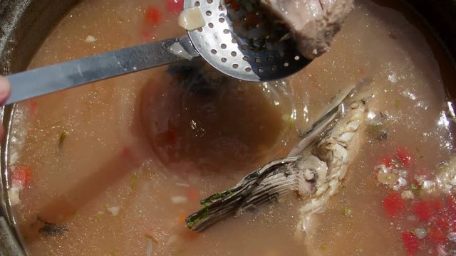 Traditional fish broth from Danube Delta