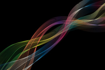 abstract wave flow smoke on dark background.vector and illustration