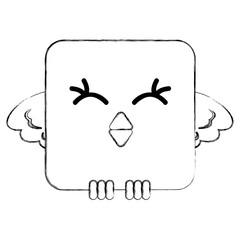 cute bird expression comic vector illustration design
