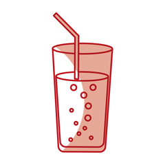 cup glass with straw icon vector illustration design