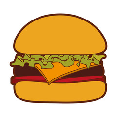 delicious burger isolated icon vector illustration design