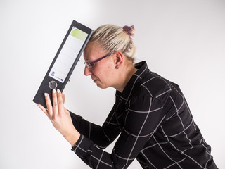 Businesswoman holding a file folder