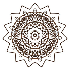Colorful mandala on the white background.