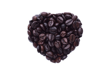 coffee beans isolated in white background