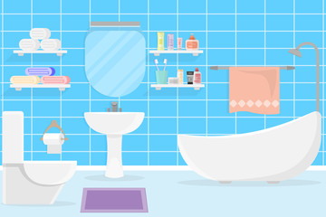 interior modern bathroom design.vector and illustration