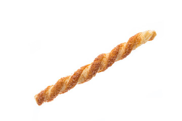 cinnamon twist isolated on white background