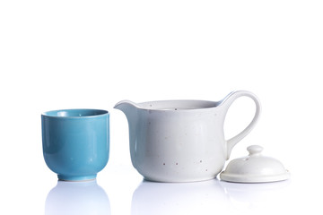 Isolated Japanese Sake drinking set