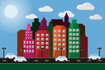 The city landscape. vector and illustrator