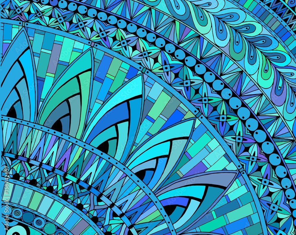 Poster abstract colored background consisting of different shapes