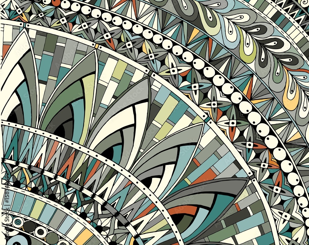 Poster abstract colored background consisting of different shapes