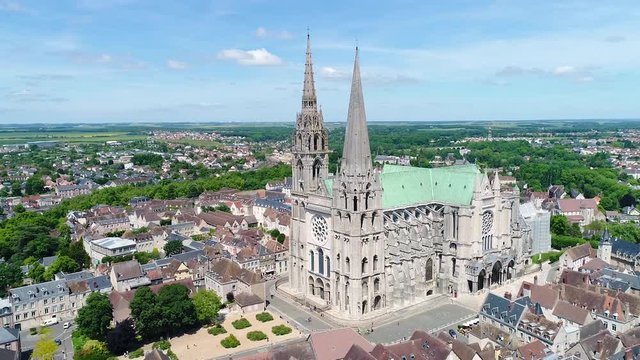 France, Eure et Loir, Chartres, Notre Dame Cathedral of Chartres listed as Wolrd Heritage by UNESCO
